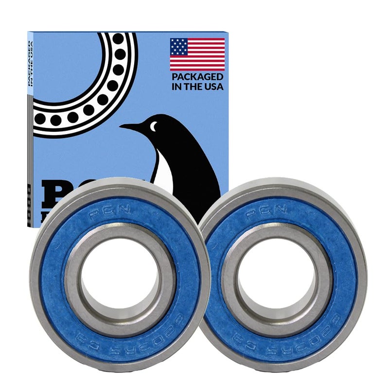 PGN Bearings محمل PGN (عبوة 2) 6203-2RS - محمل كروي مغلق من الفولاذ الكرومي المدهون - محامل 17x40x12 مم مع ختم مطاطي ودعم عالي السرعة - Image 1